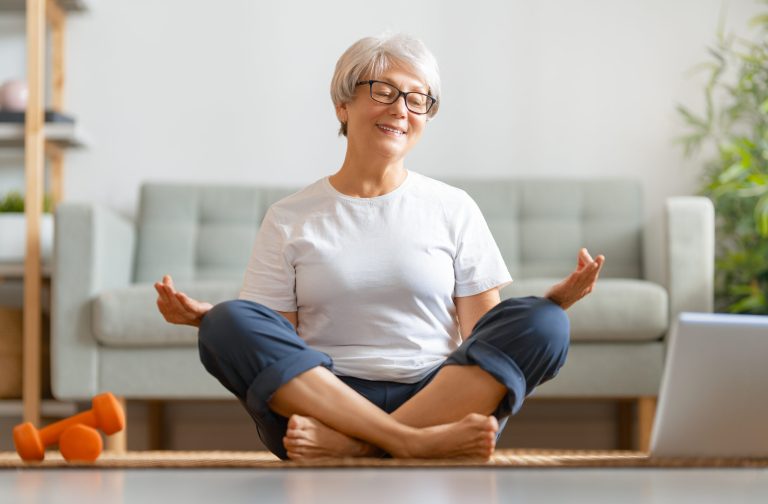 senior woman doing yoga