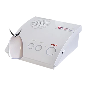 Landline medical alert system for Canadian seniors featuring pendant