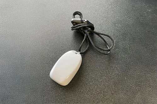 Medical alert necklace pendant for at-home landline system